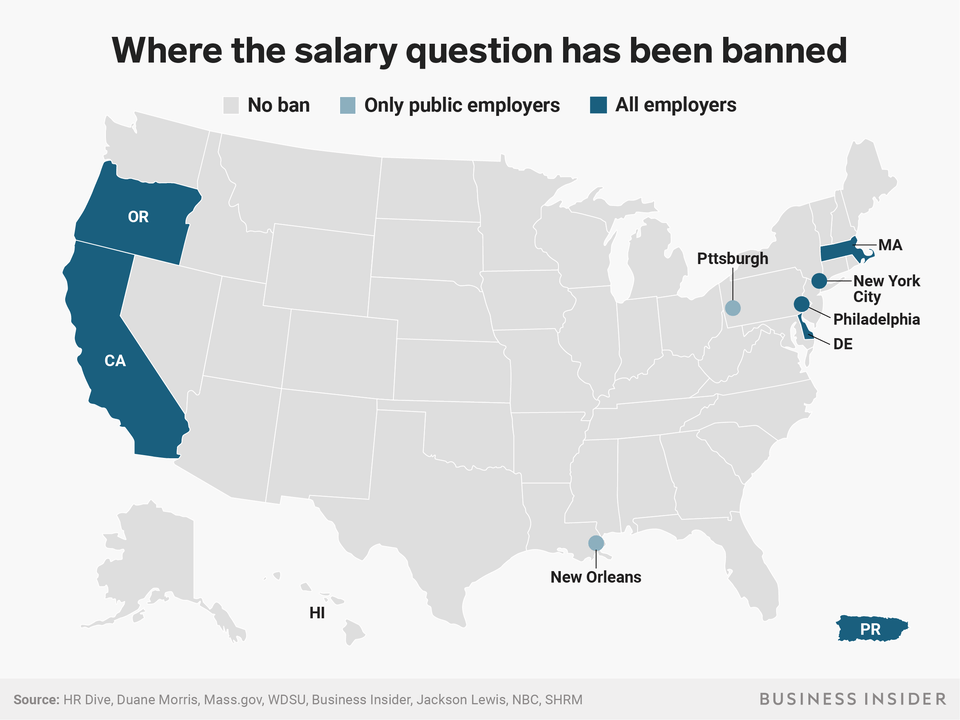 where the salary question has been banned map