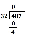 step 3 long division 487 divided by 32