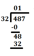 step 6 long division 487 divided by 32
