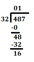 step 7 long division 487 divided by 32