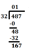 step 8 long division 487 divided by 32