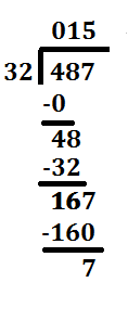 step 11 long division 487 divided by 32