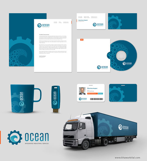 OCEAN_Corporate_identity_by_khawarbilal Letterhead Examples and Samples: 77 Letterhead Designs