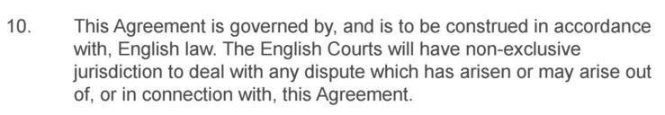 The Jurisdiction clause in Mutual NDA of Glasgow University