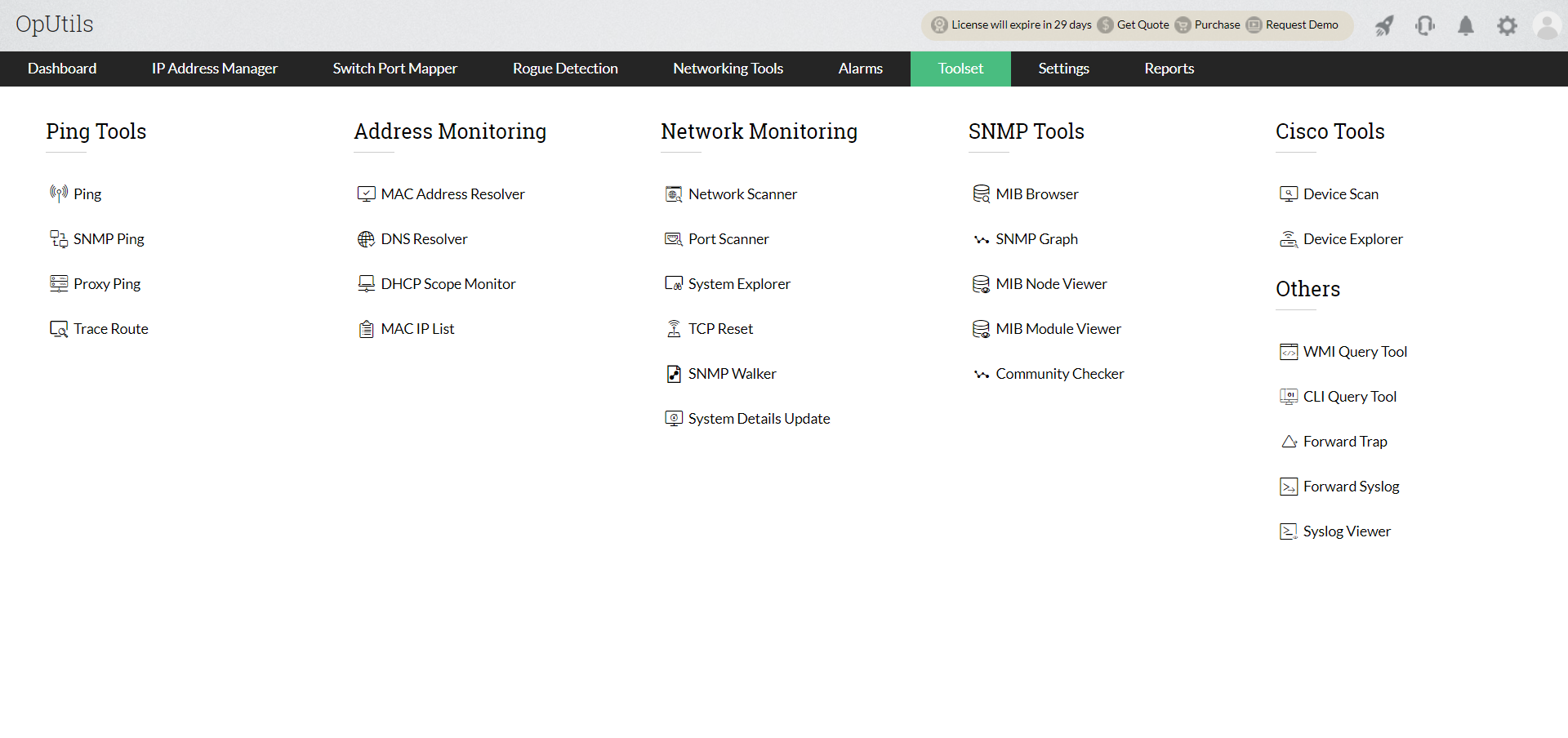 IP Address Manager Tools - ManageEngine Oputils